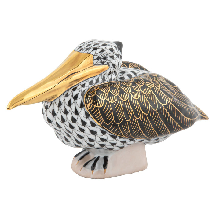 Herend Sitting Pelican Figurines Herend Black 