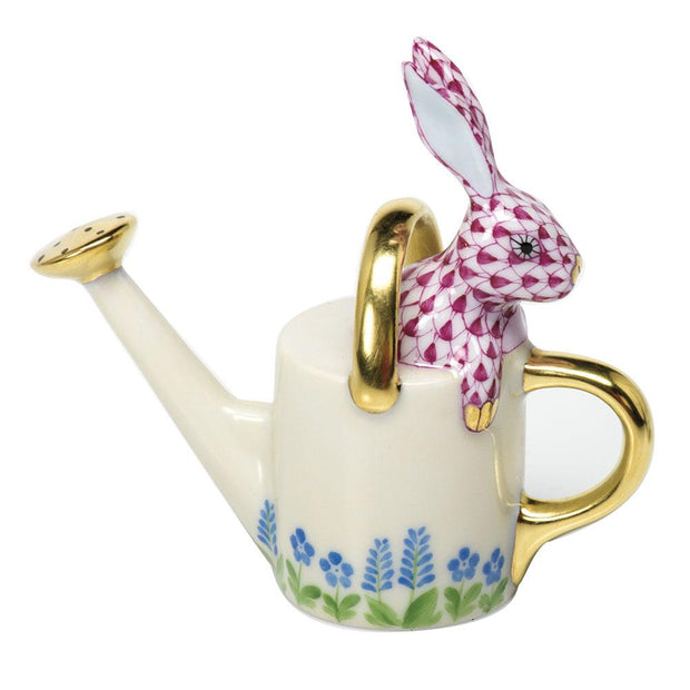 Herend Watering Can Bunny Figurines Herend Raspberry (Pink) 