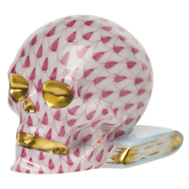 Herend Skull Figurines Herend Raspberry (Pink) 