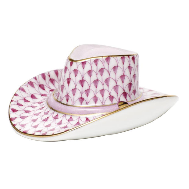 Herend Cowboy Hat Figurines Herend Raspberry (Pink) 