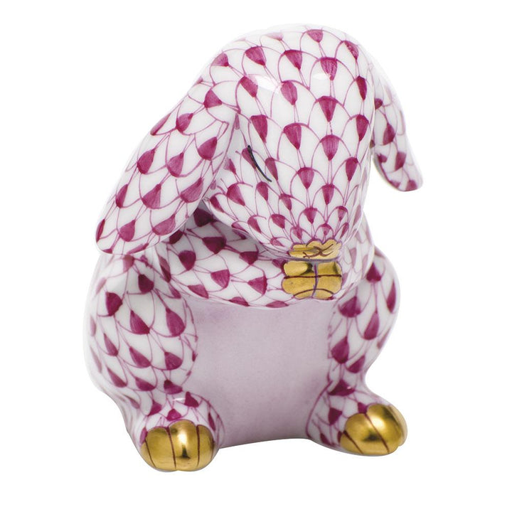Herend Praying Bunny Figurines Herend Raspberry (Pink) 
