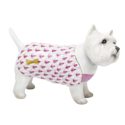 Herend West Highland Terrier Figurines Herend Raspberry (Pink) 