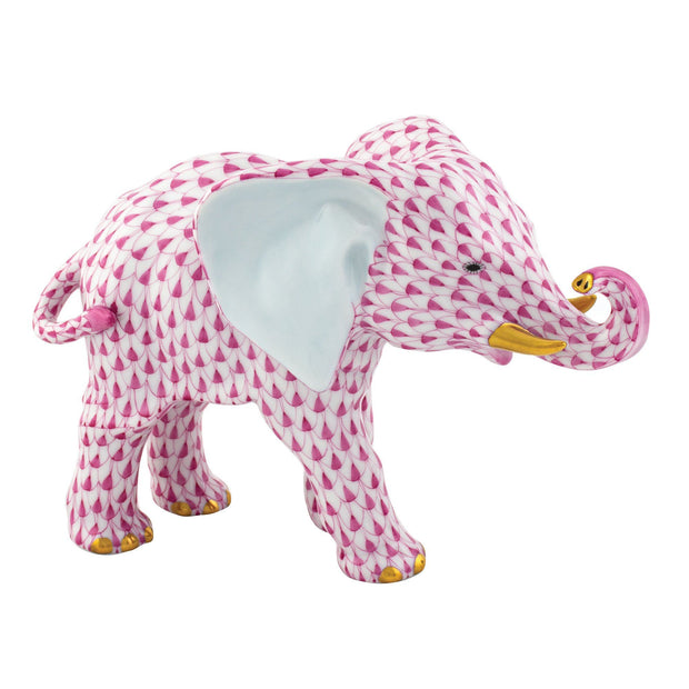 Herend Roaming Elephant Figurines Herend Raspberry (Pink) 