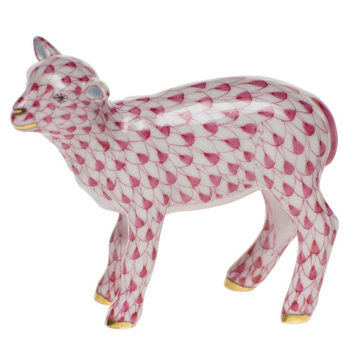 Herend Baby Lamb Figurines Herend Raspberry (Pink) 