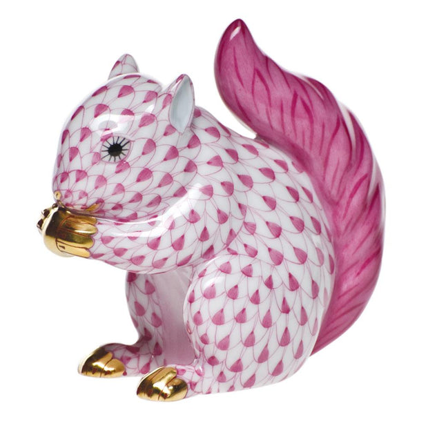 Herend Baby Squirrel Figurines Herend Raspberry (Pink) 