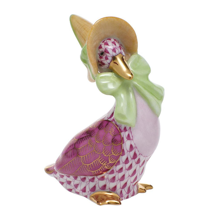 Herend Mother Goose Figurines Herend Raspberry (Pink) 