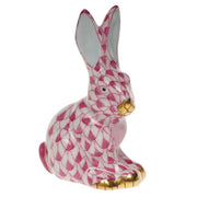 Herend Miniature Sitting Rabbit Figurines Herend Raspberry (Pink) 