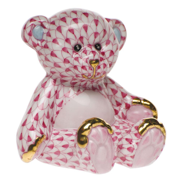 Herend Small Teddy Bear Figurines Herend Raspberry (Pink) 