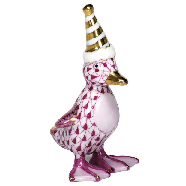 Herend Party Duckling Figurines Herend Raspberry (Pink) 