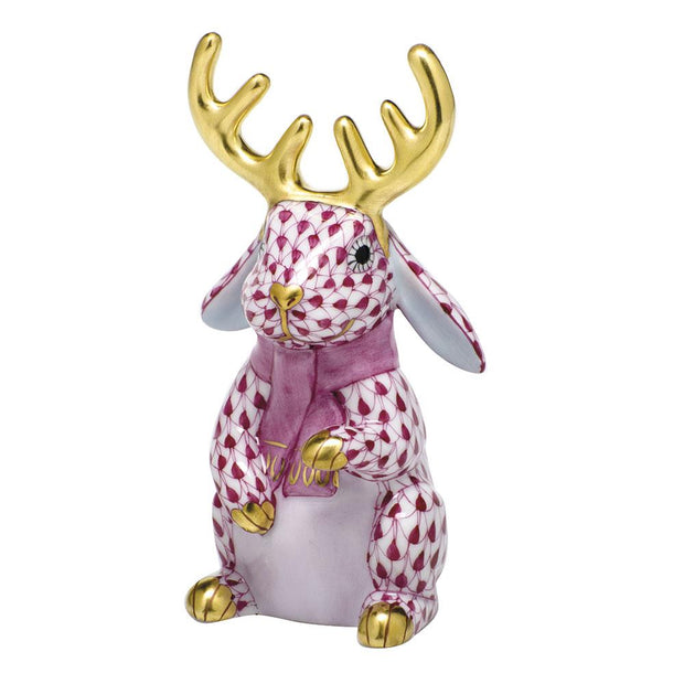 Herend Reindeer Rabbit Figurines Herend Raspberry (Pink) 