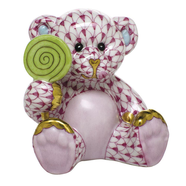 Herend Sweet Tooth Teddy Figurines Herend Raspberry (Pink) 