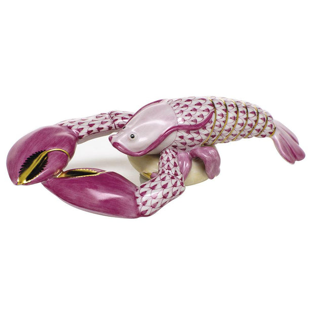 Herend Small Lobster Figurines Herend Raspberry (Pink) 