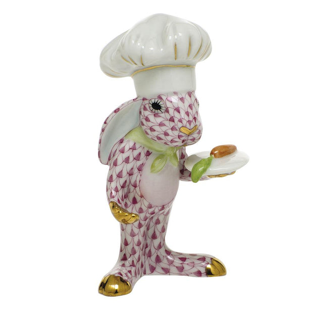 Herend Chef Bunny Figurines Herend Raspberry (Pink) 