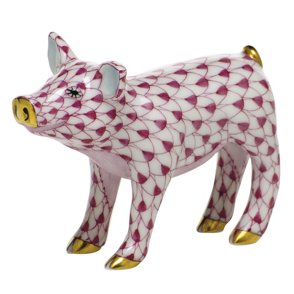 Herend Smiling Pig Figurines Herend Raspberry (Pink) 