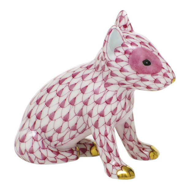 Herend English Bull Terrier Puppy Figurines Herend Raspberry (Pink) 