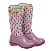 Herend Pair Of Rain Boots Figurines Herend Raspberry (Pink) 