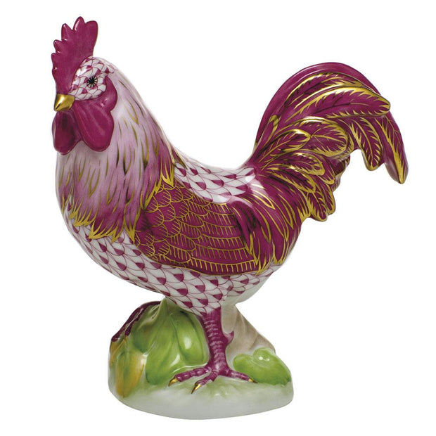 Herend Proud Rooster Figurines Herend Raspberry (Pink) 