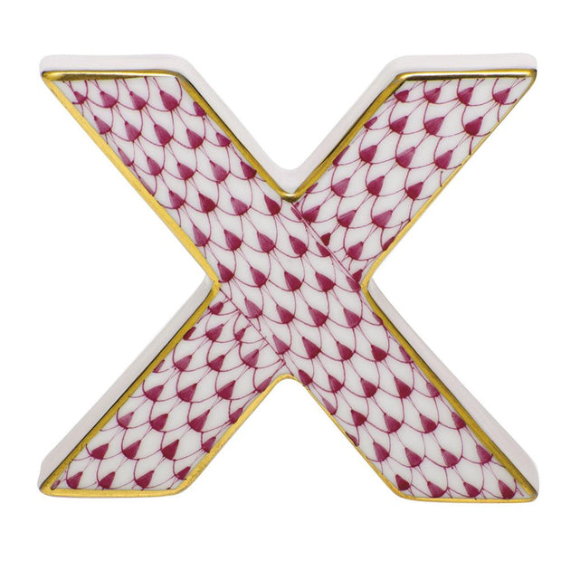 Herend Letter X Figurines Herend Raspberry (Pink) 