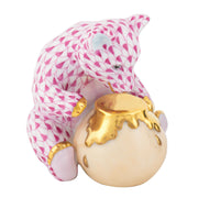Herend Bear With Honey Pot Figurines Herend Raspberry (Pink) 