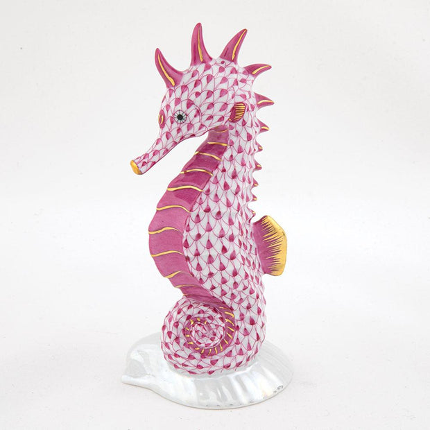 Herend Seahorse On Scallop Shell Figurines Herend Raspberry (Pink) 