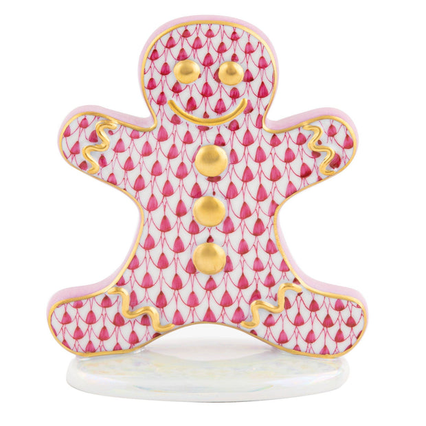 Herend Gingerbread Man Figurines Herend Raspberry (Pink) 