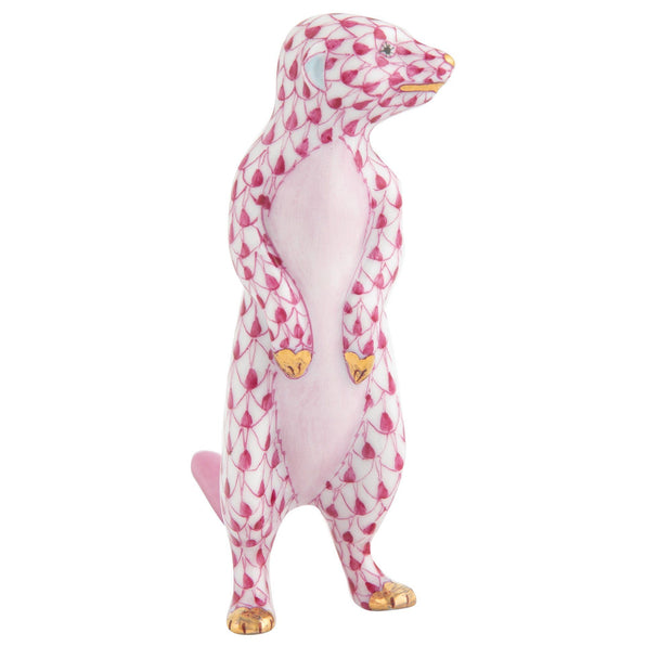 Herend Meerkat Figurines Herend Raspberry (Pink) 