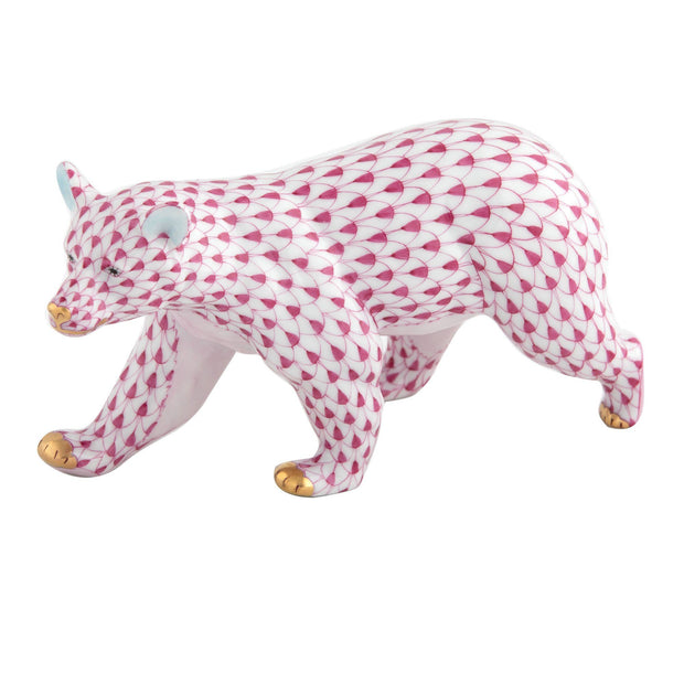 Herend Walking Bear Figurines Herend Raspberry (Pink) 