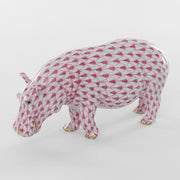 Herend Medium Hippopotamus Figurines Herend Raspberry (Pink) 
