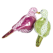Herend Two Turtle Doves Figurines Herend Lime Green + Raspberry (Pink) 
