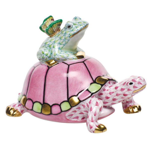 Herend Pond Party Figurines Herend Lime + Pink 