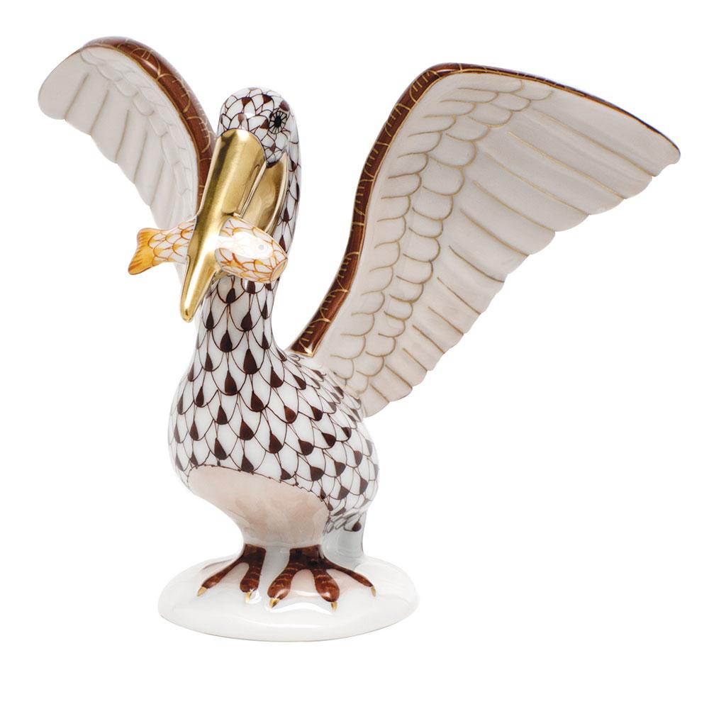 Herend Pelican with Fish Figurine - Thumbnail 2