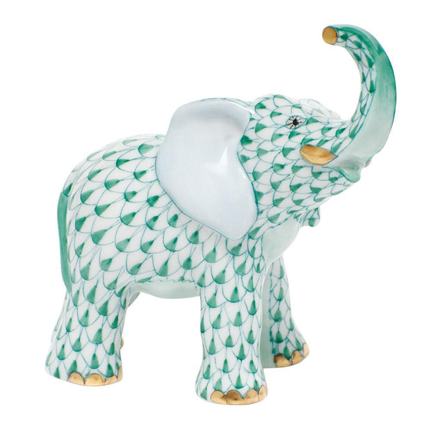 Herend Young Elephant Figurines Herend Green 