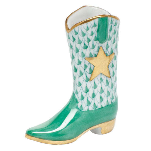 Herend Cowboy Boot Figurines Herend Green 