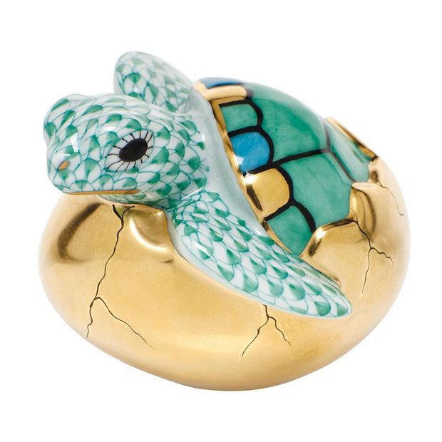 Herend Hatching Sea Turtle Figurines Herend Green 