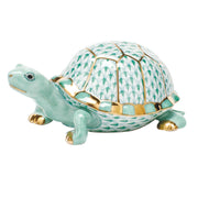 Herend Small Box Turtle Figurines Herend Green 