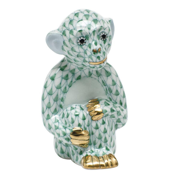 Herend Little Monkey Figurines Herend Green 