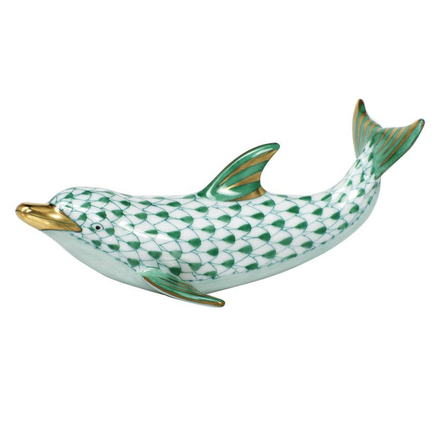 Herend Playful Dolphin Figurines Herend Green 