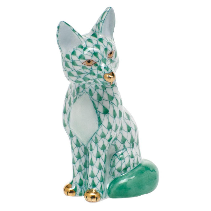 Herend Sitting Fox Figurines Herend Green 