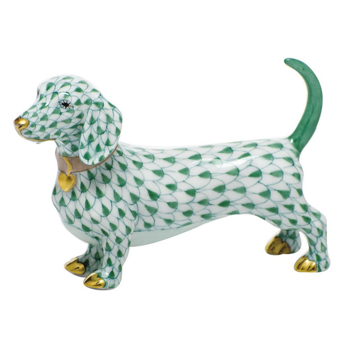 Herend Dachshund Figurines Herend Green 