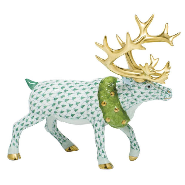 Herend Holiday Reindeer Figurines Herend Green 