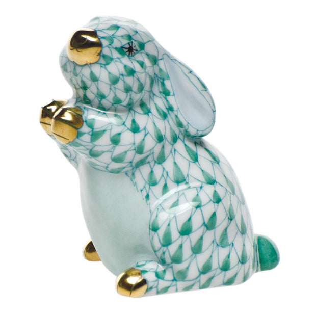 Herend Pudgy Bunny Figurines Herend Green 