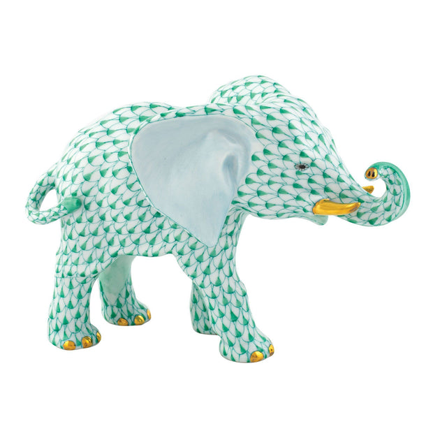 Herend Roaming Elephant Figurines Herend Green 