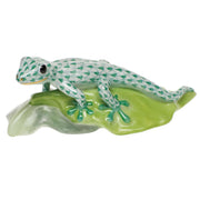 Herend Gecko On Leaf Figurines Herend Green 