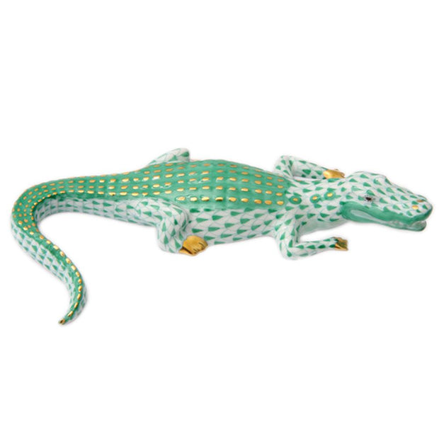 Herend Small Alligator Figurines Herend Green 