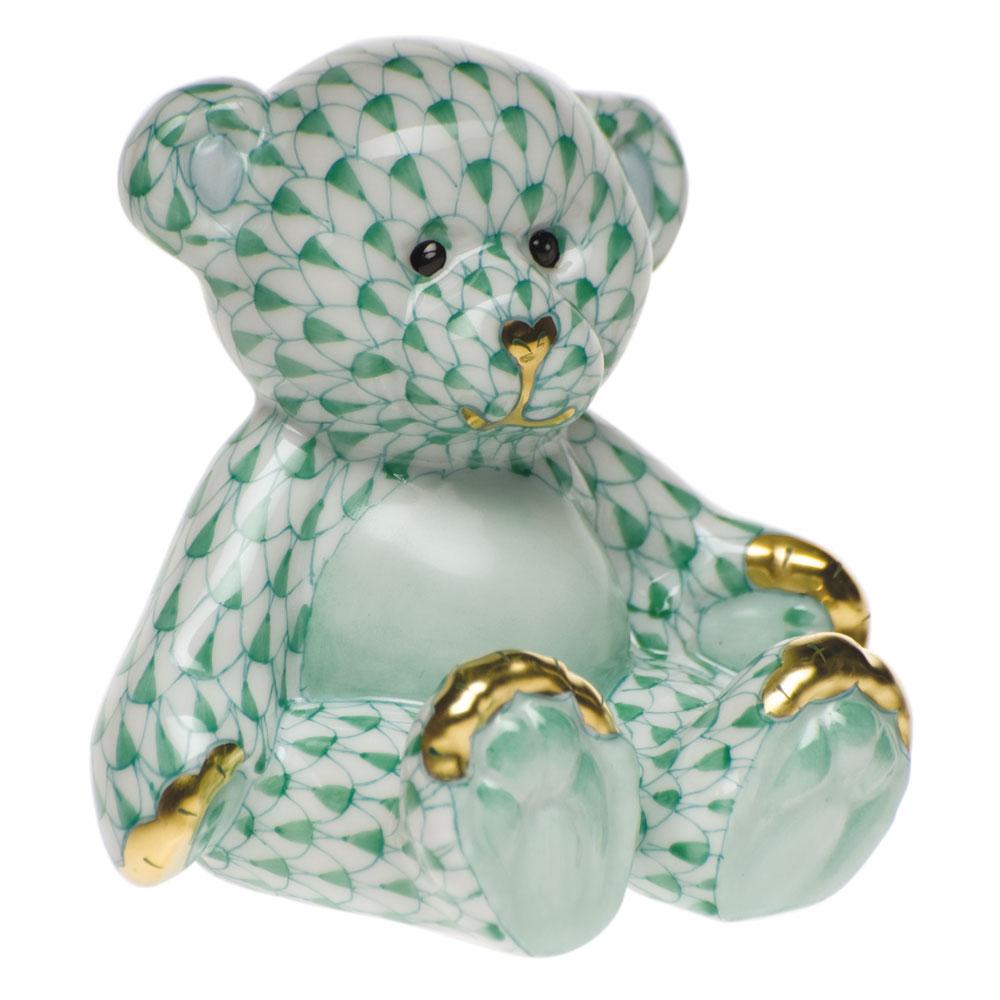 Herend Small Teddy Bear Figurines Herend Green 
