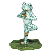 Herend Yoga Frog In Tree Pose Figurines Herend Green 
