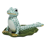Herend Yoga Frog In Cobra Pose Figurines Herend Green 