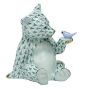 Herend Bear W/Bird Figurines Herend Green 