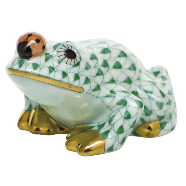 Herend Frog With Ladybug Figurines Herend Green 