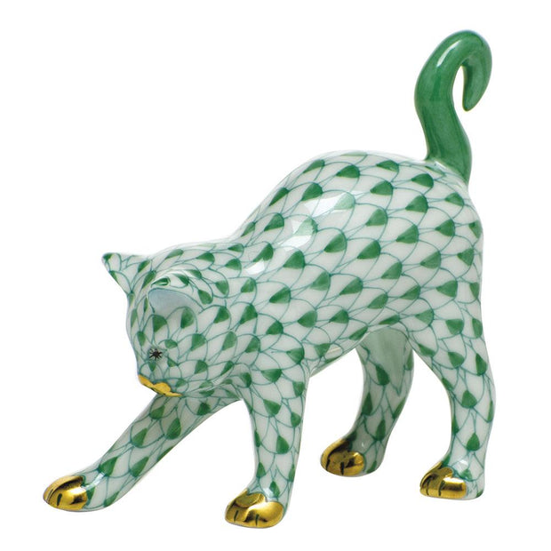 Herend Arched Cat Figurines Herend Green 